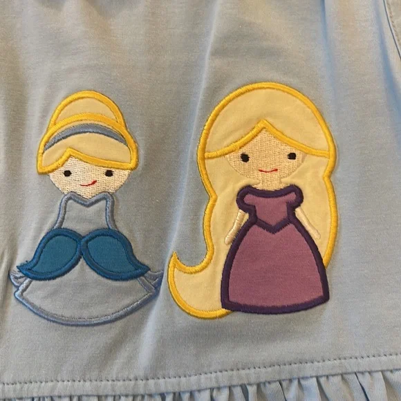 Disney Princess Rapunzel, Cinderella, Sleeping Beauty Applique Dress - sz 5 & 8 - Picture 3 of 10
